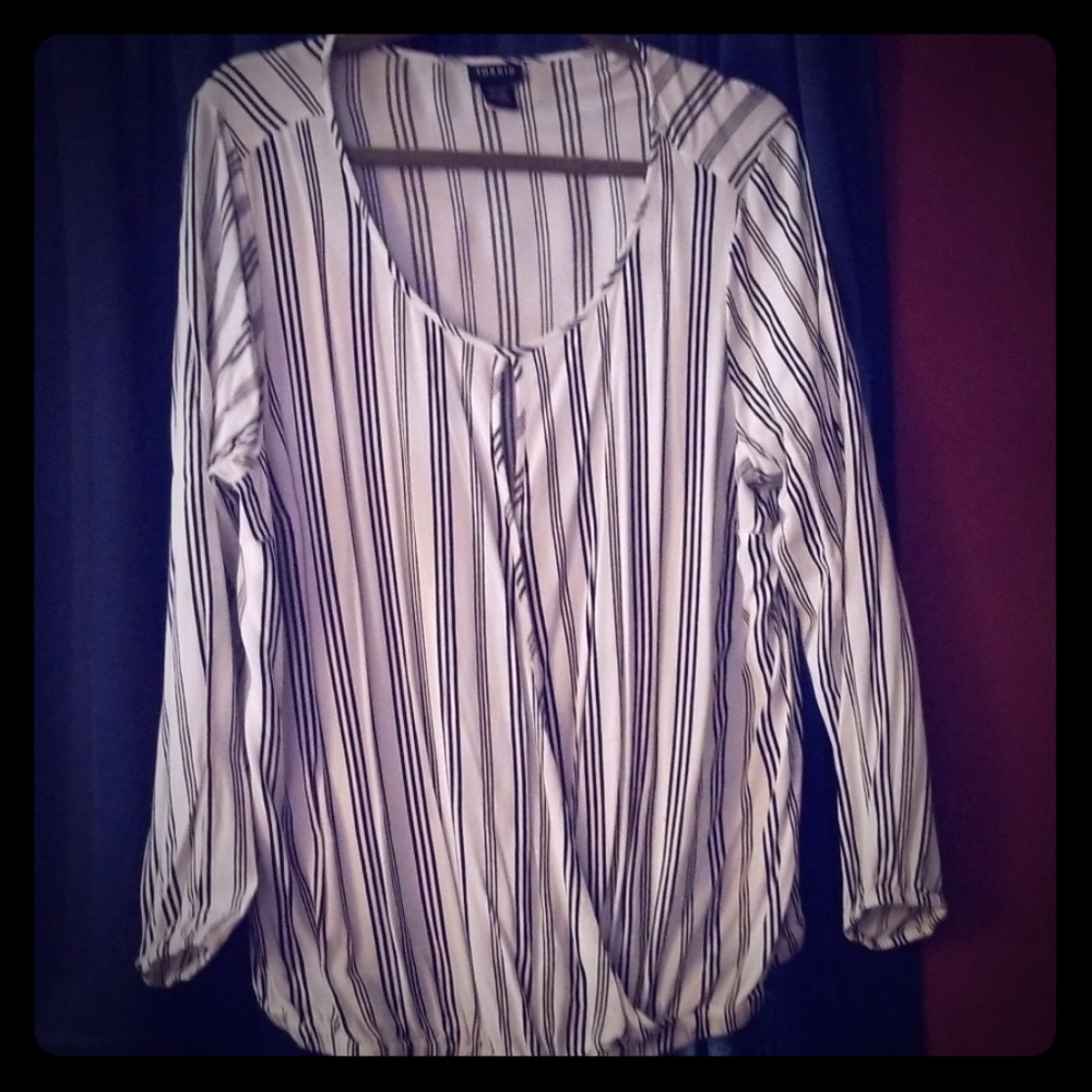 Black and white blouse